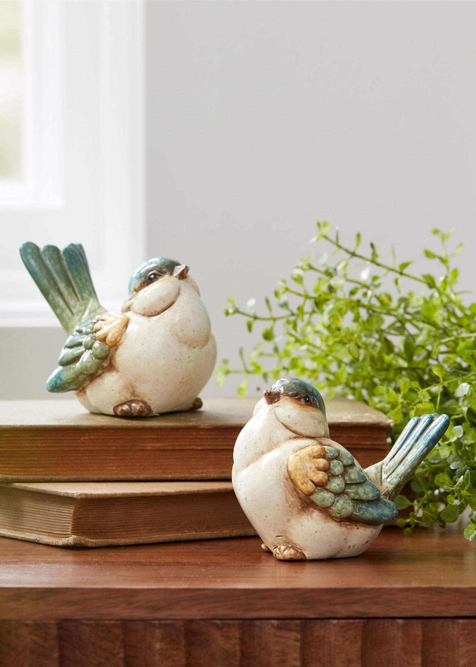 Blue and Yellow Bird Figurines