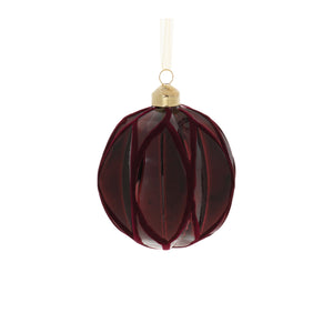 Deep Red Ornament with Flocked Detail