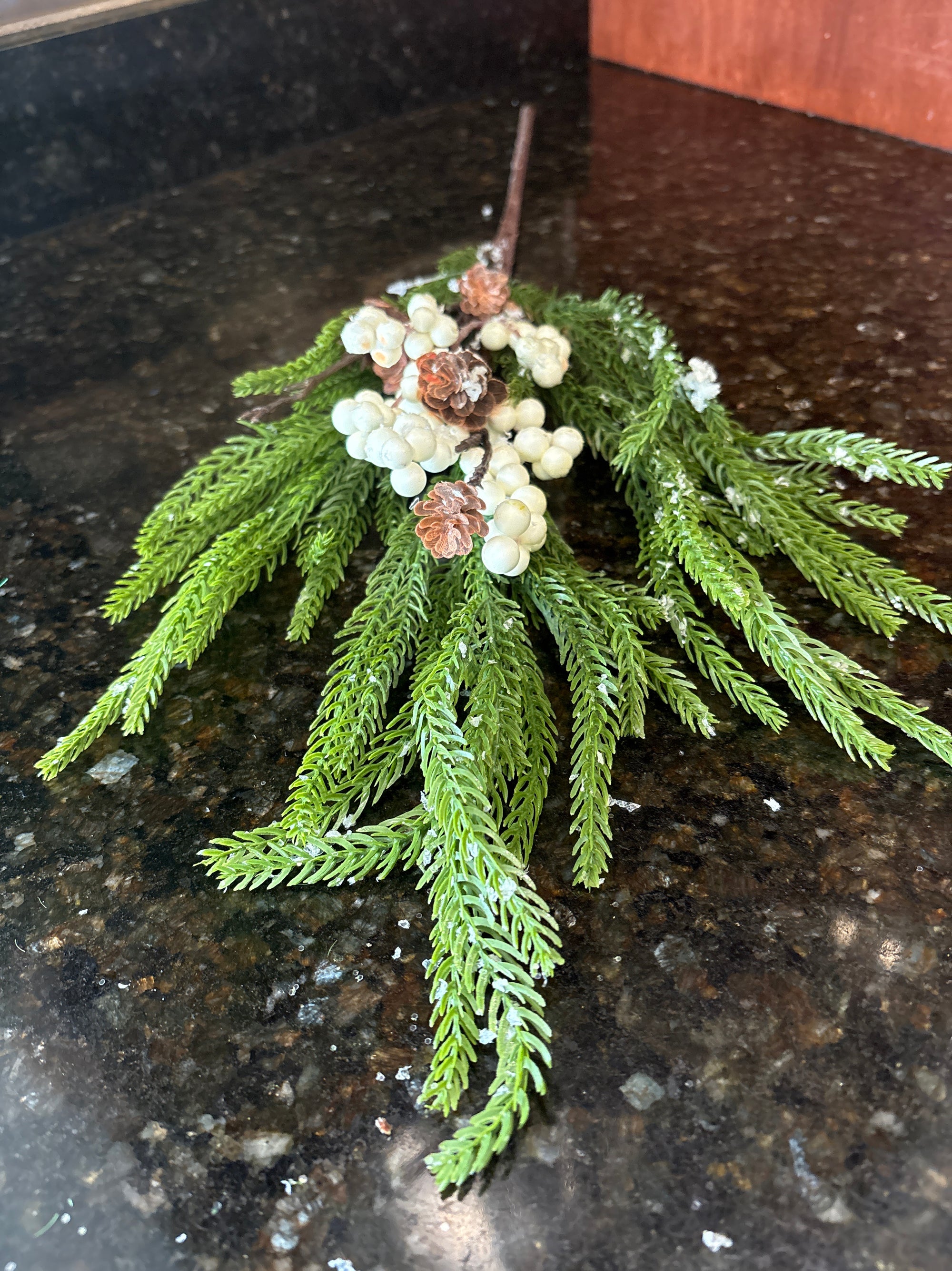 Snow Kissed Norfolk Pine Sprig