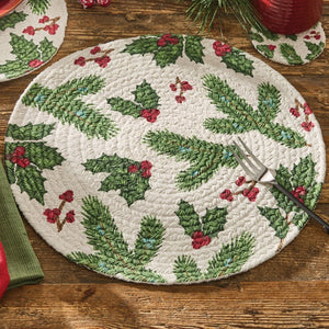Boughs of Holly Braided Placemat