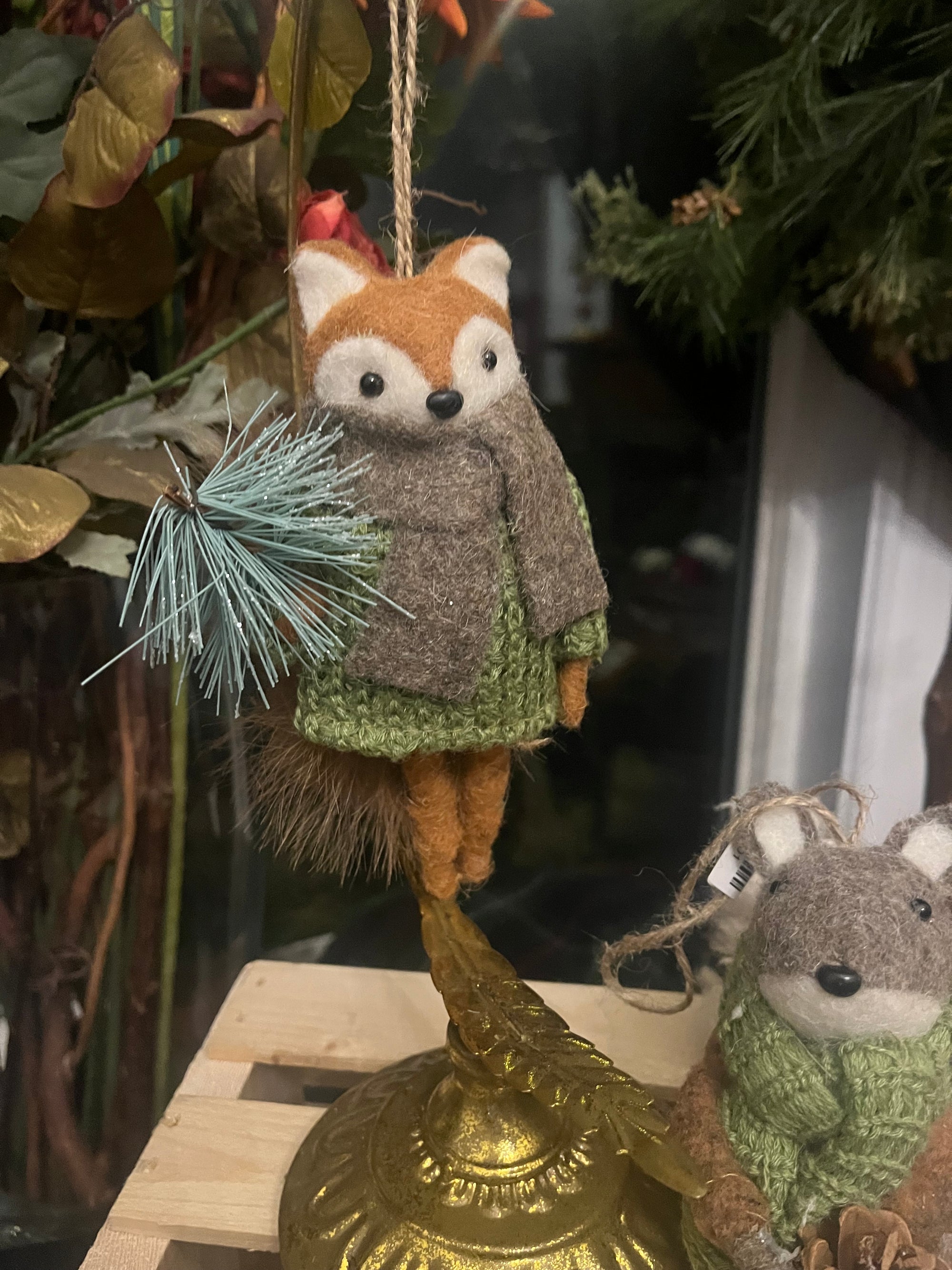 Woodland Fox and Squirrel Ornaments
