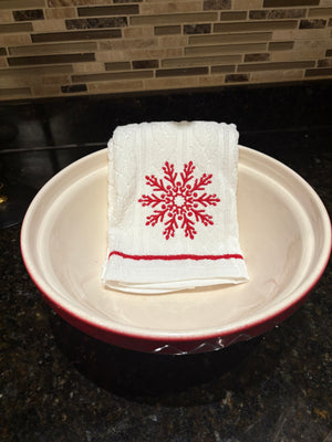 Embroidered Snowflake Tea Towels