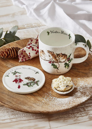 'Winter Mice' 11oz Mug & Coaster Set - Wrendale