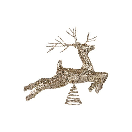 Glittered Reindeer Tree Topper