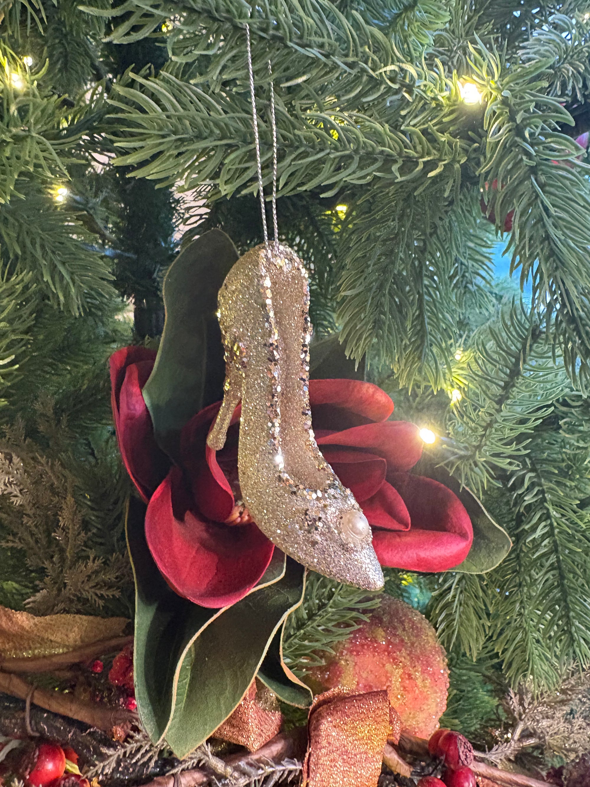 Gilded Cinderella Stiletto Ornament