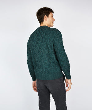 Fearnóg Aran Crew Neck Sweater - Evergreen