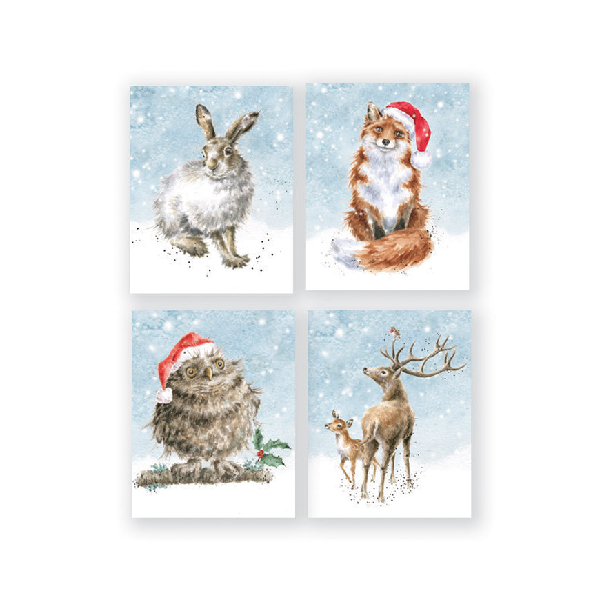 "Snowy Christmas" Wrendale Christmas Mini Card Set (16ct)