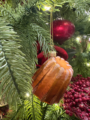 Glass Canelé Christmas Ornament
