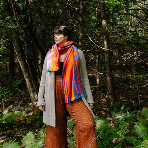 Ultra Soft Alpaca Scarf - Sunset Multi Stripe