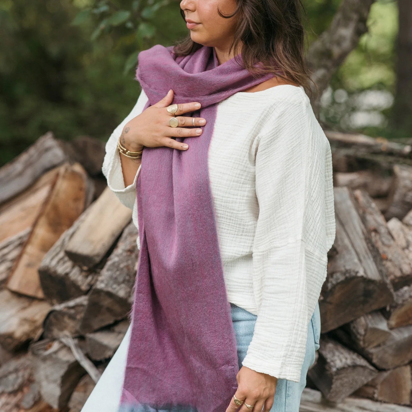 Ultra Soft Alpaca Scarf - Cassis