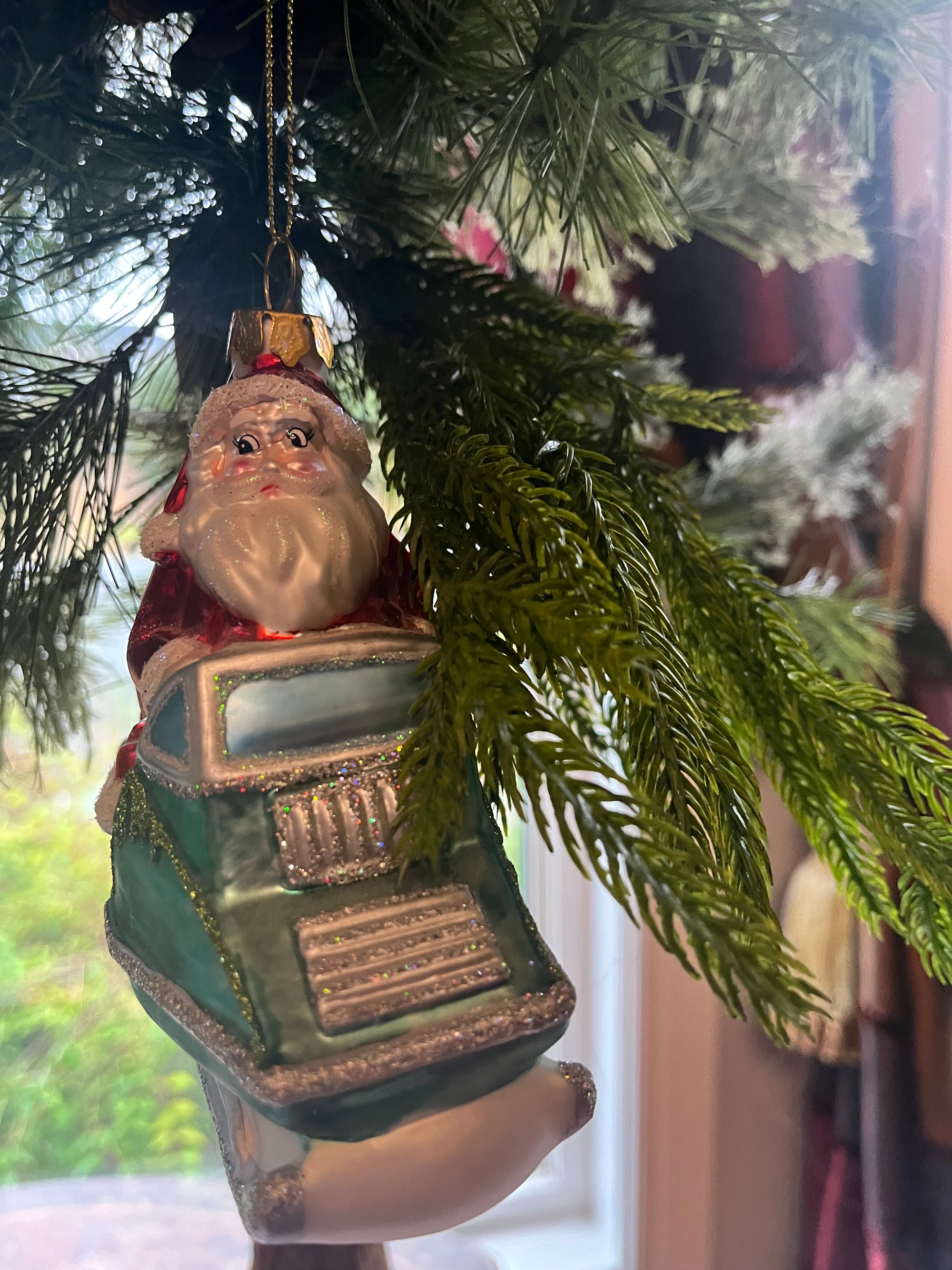 Santa on Ski-Doo Ornament