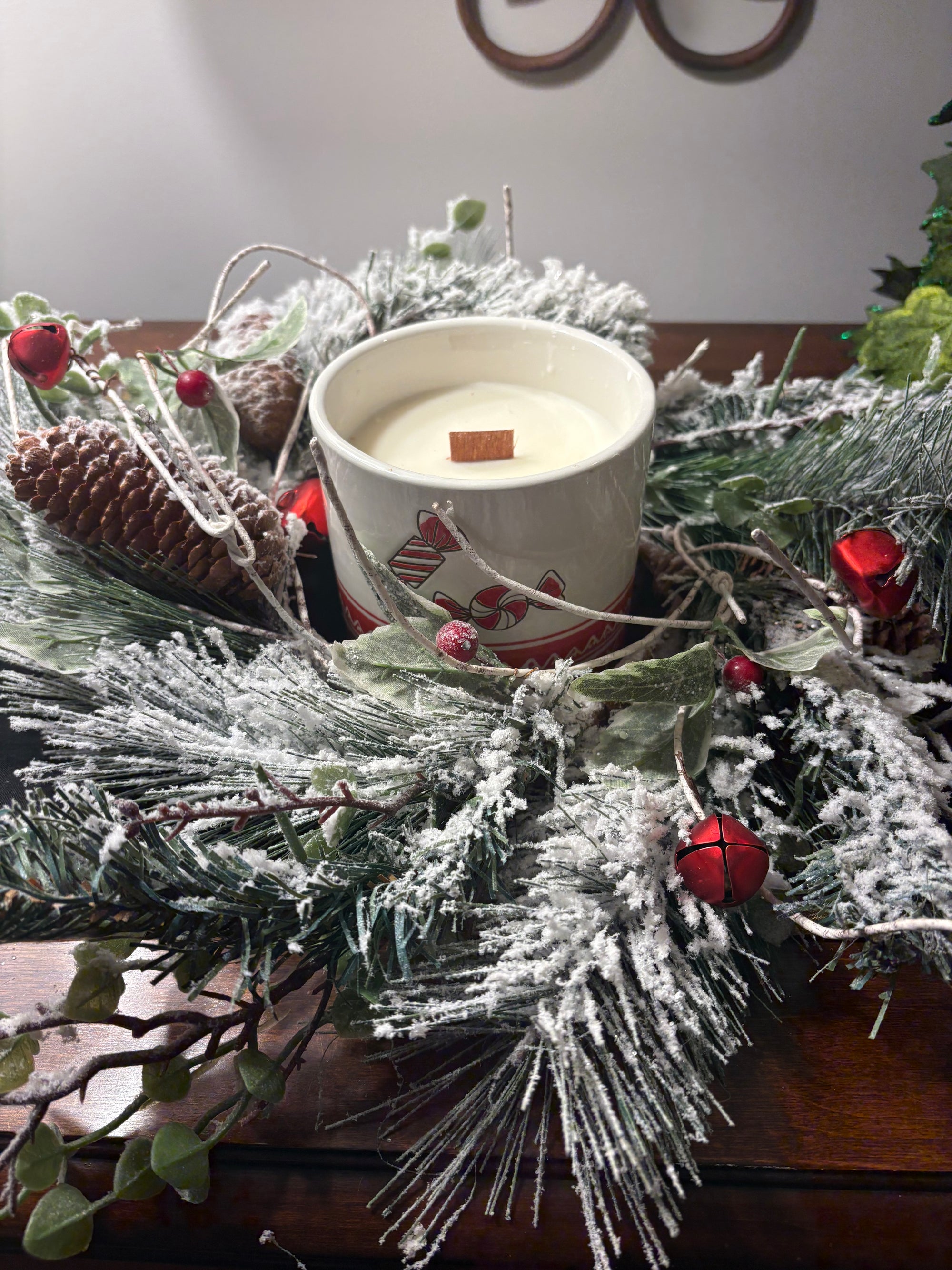 Frosted Woodland Jingle Wreath/Candle Ring