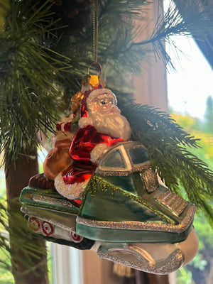 Santa on Ski-Doo Ornament