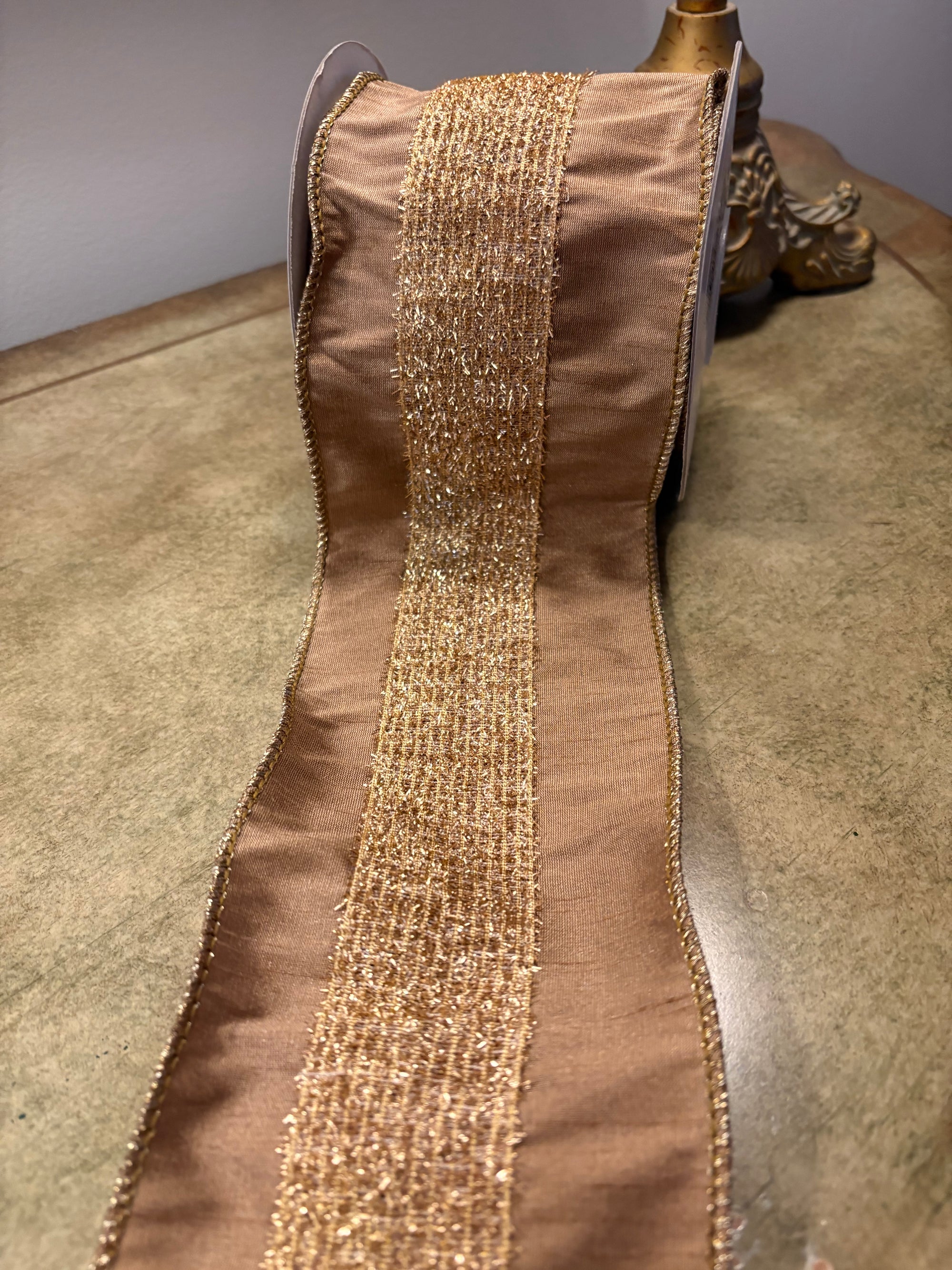 Wired Gold Stripe Ribbon