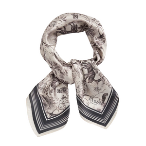 Wolf Garden Toile Black Square Scarf