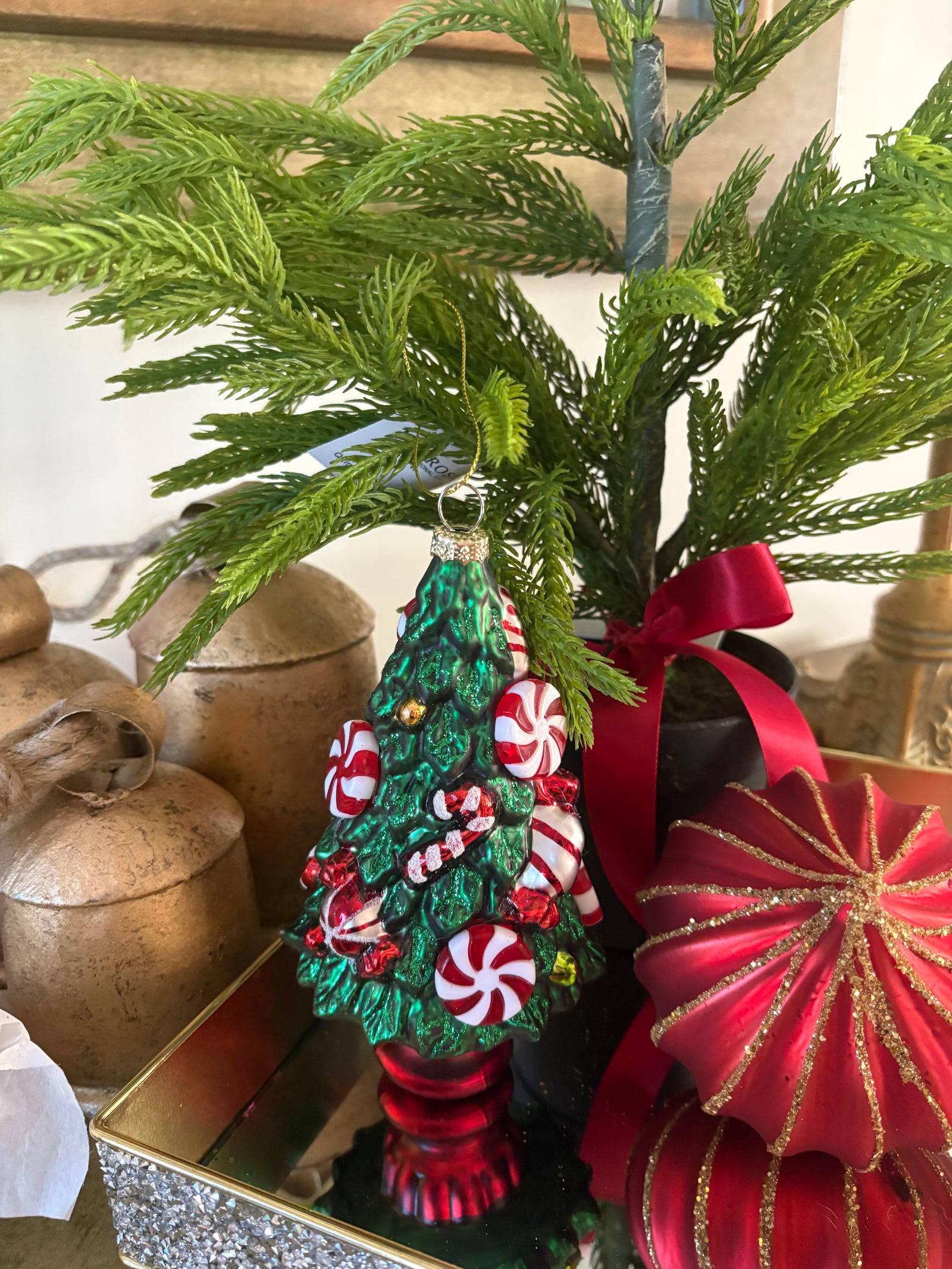 Peppermint Dream Glass Ornament