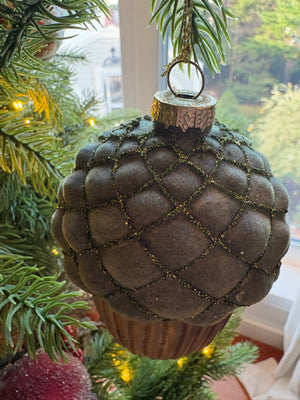 Velvet & Bronze Acorn Ornament