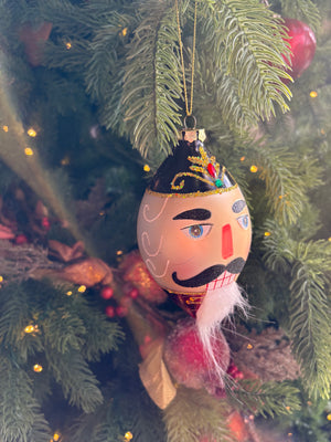 Regal Nutcracker King Glass Ornament