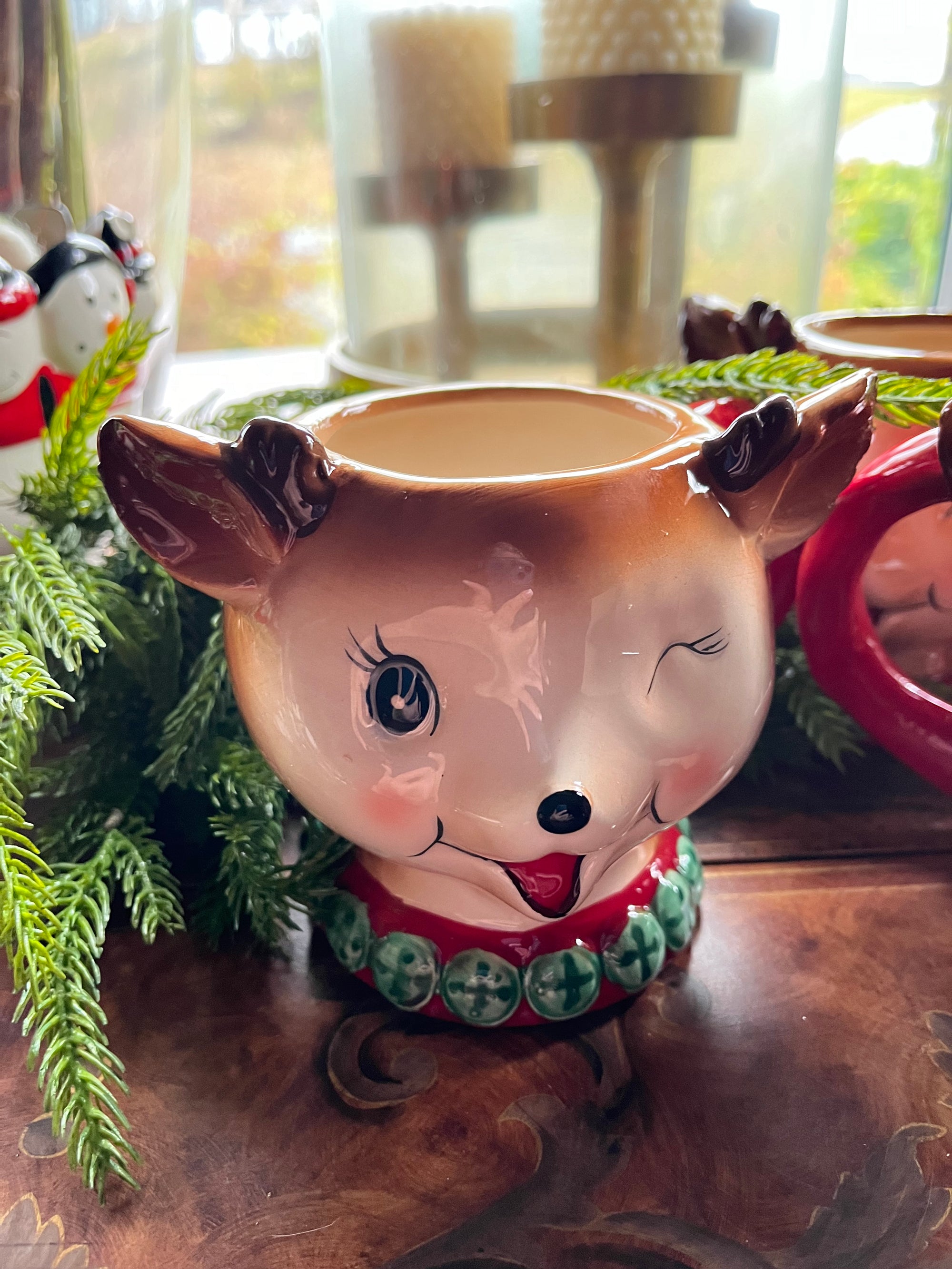 Retro Reindeer Mugs