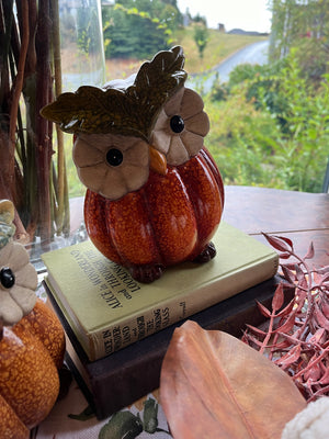 Pumpkin Owl Figurines