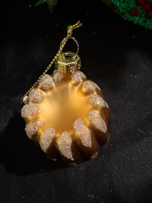 Glass Canelé Christmas Ornament