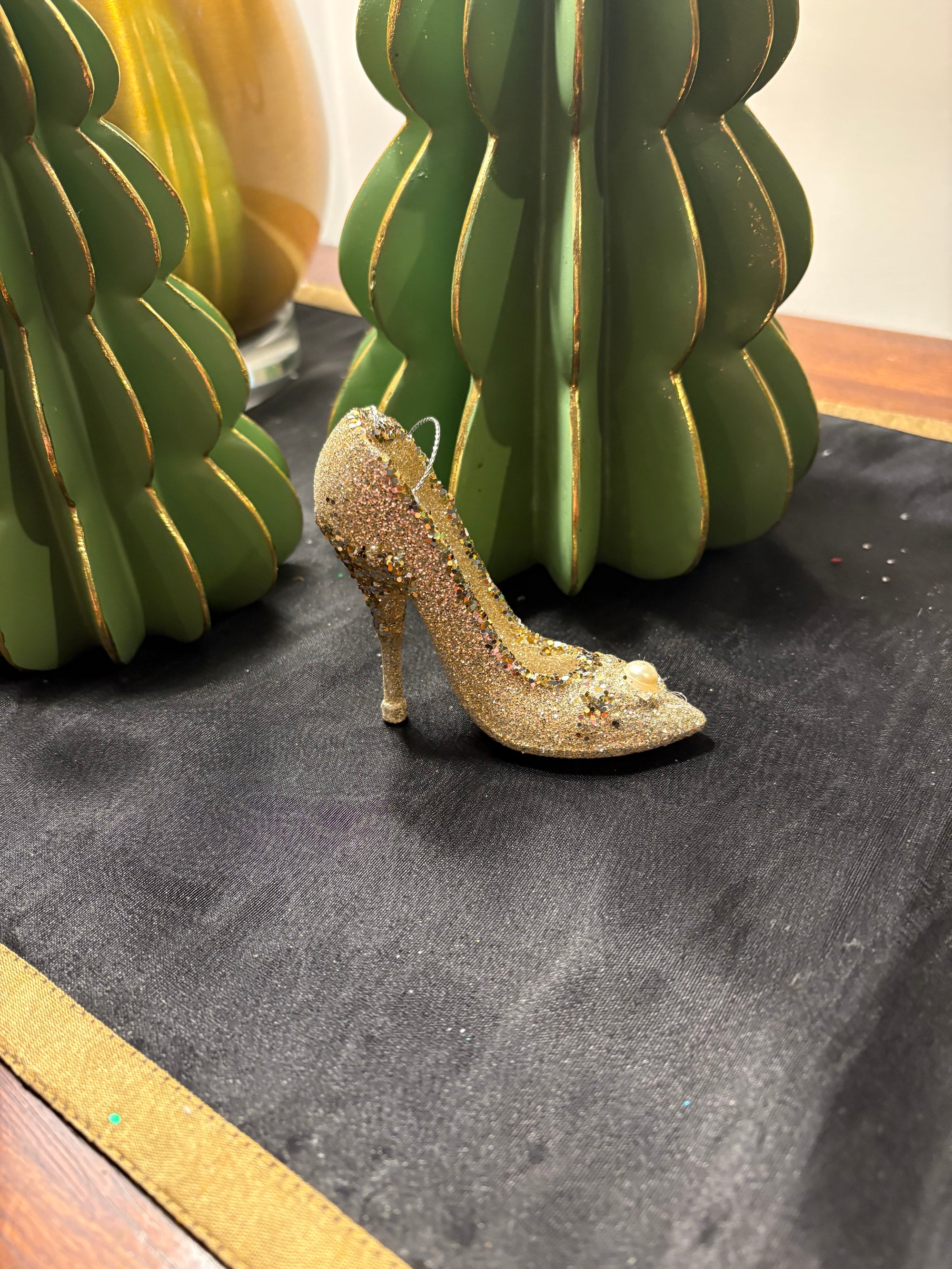 Gilded Cinderella Stiletto Ornament