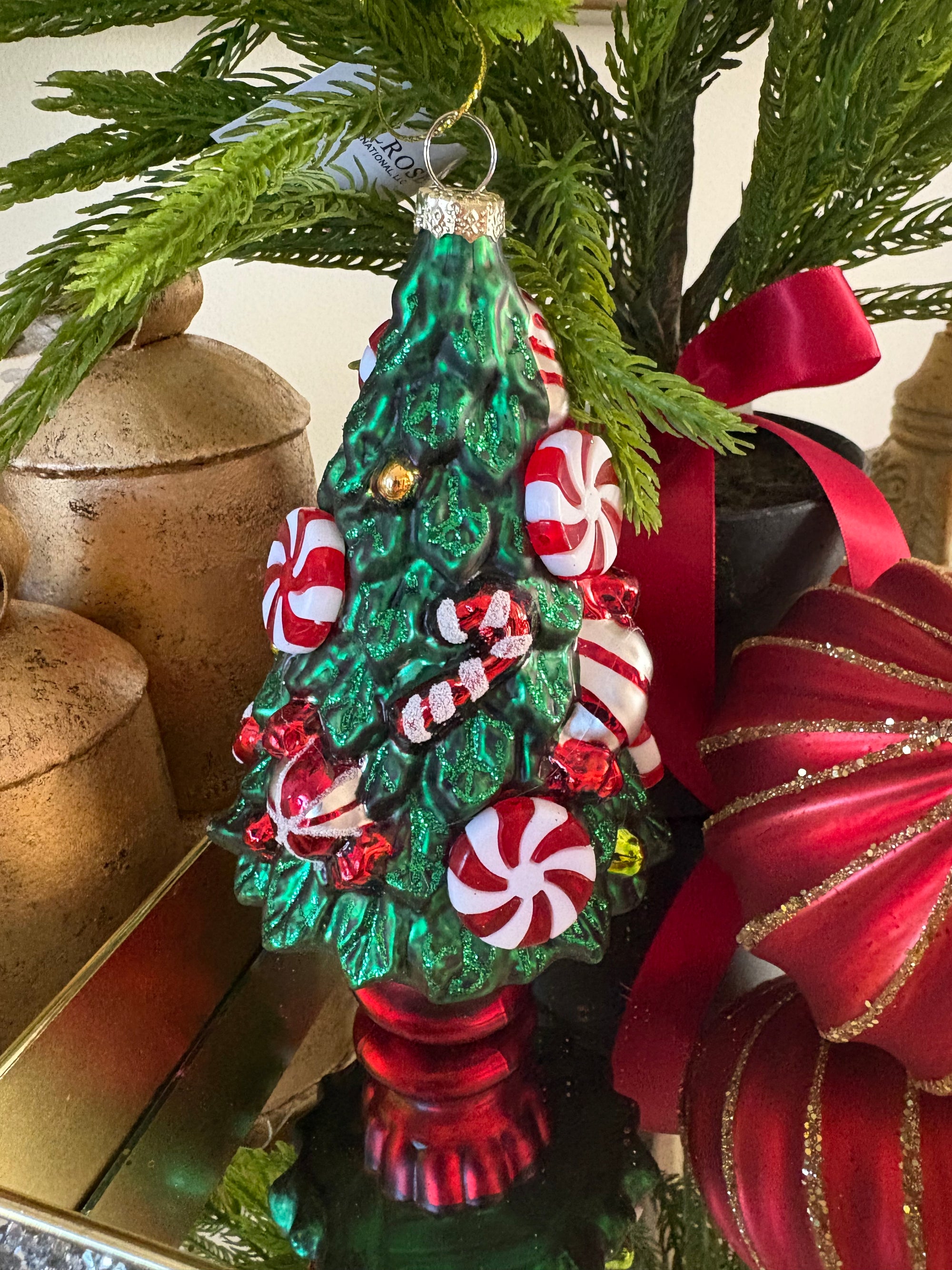 Peppermint Dream Glass Ornament