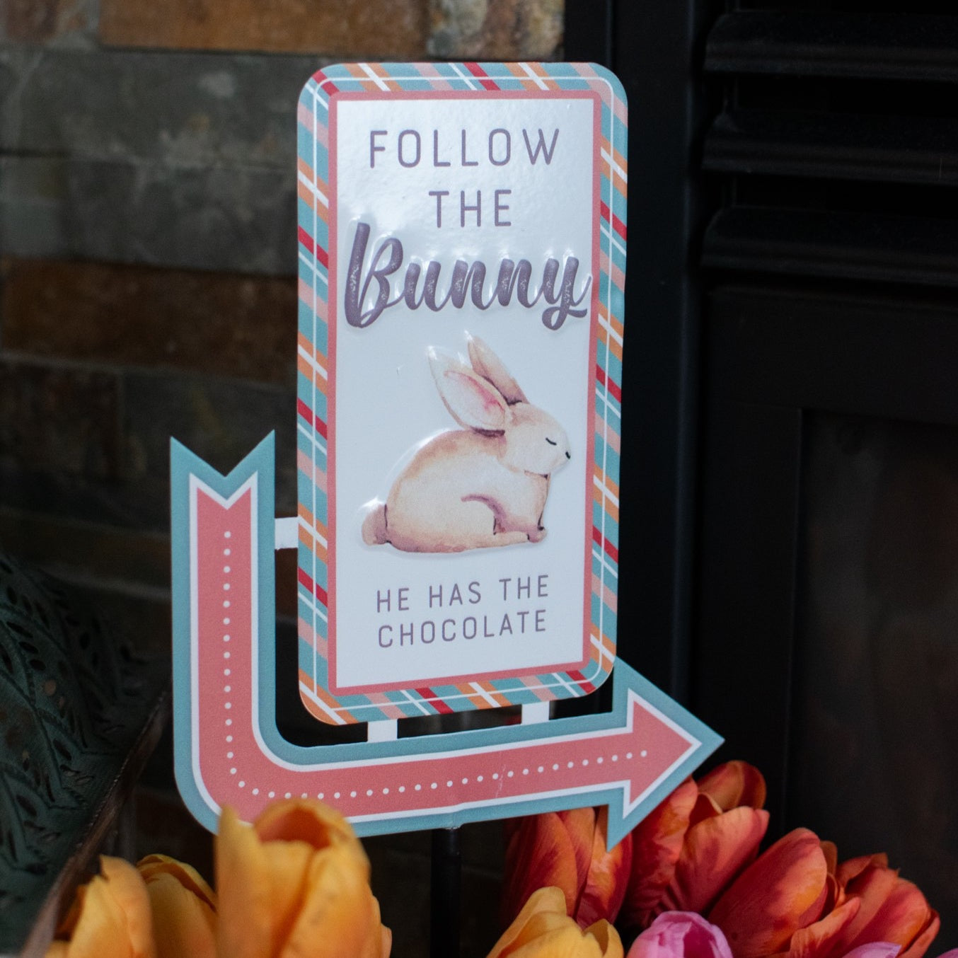 "Follow the Bunny" Sign