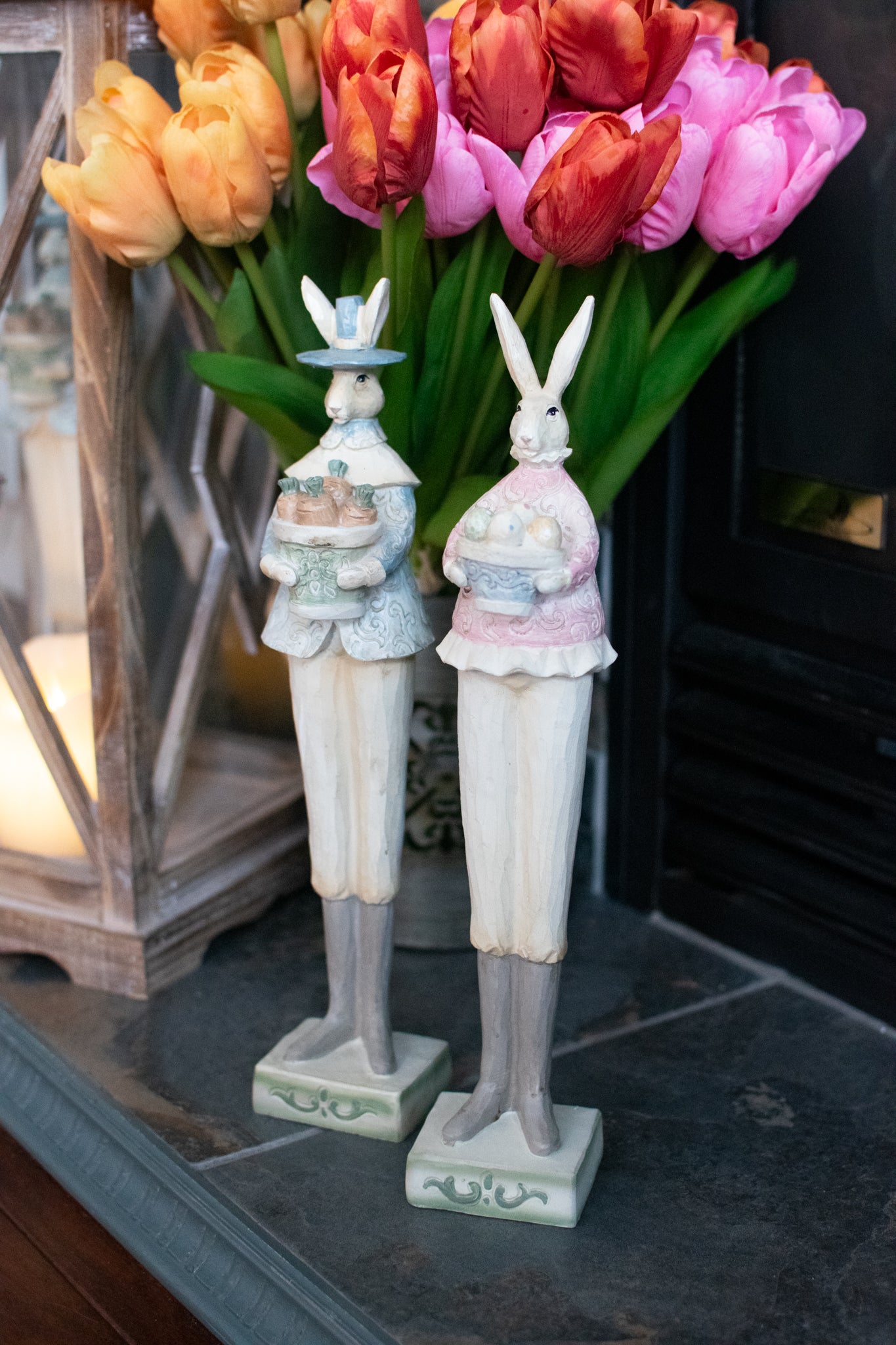 Elegant Easter Bunny Figurines