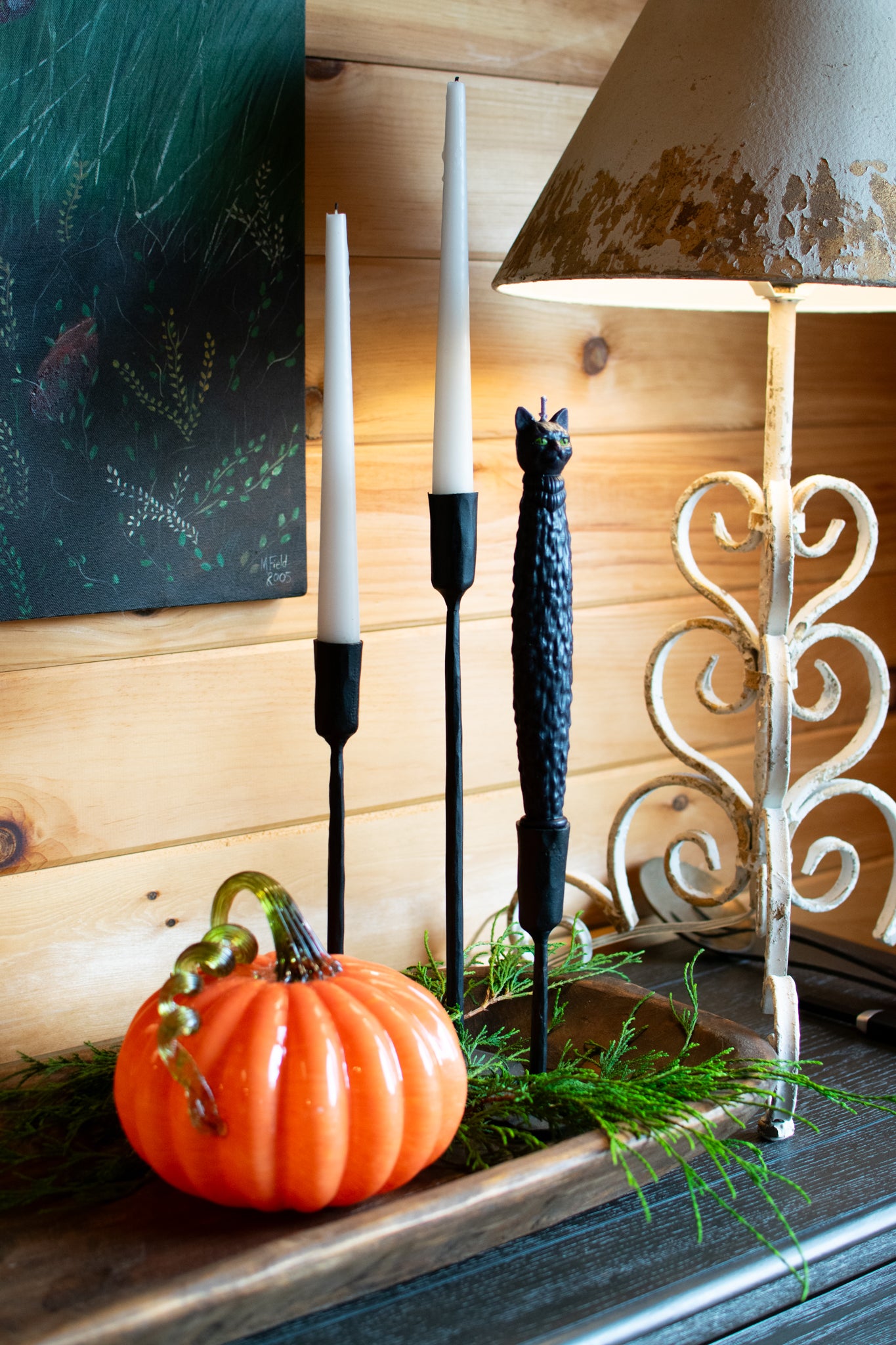 Black Cat Taper Candles