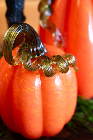 Orange Swirl - Blown Glass Pumpkin Patch