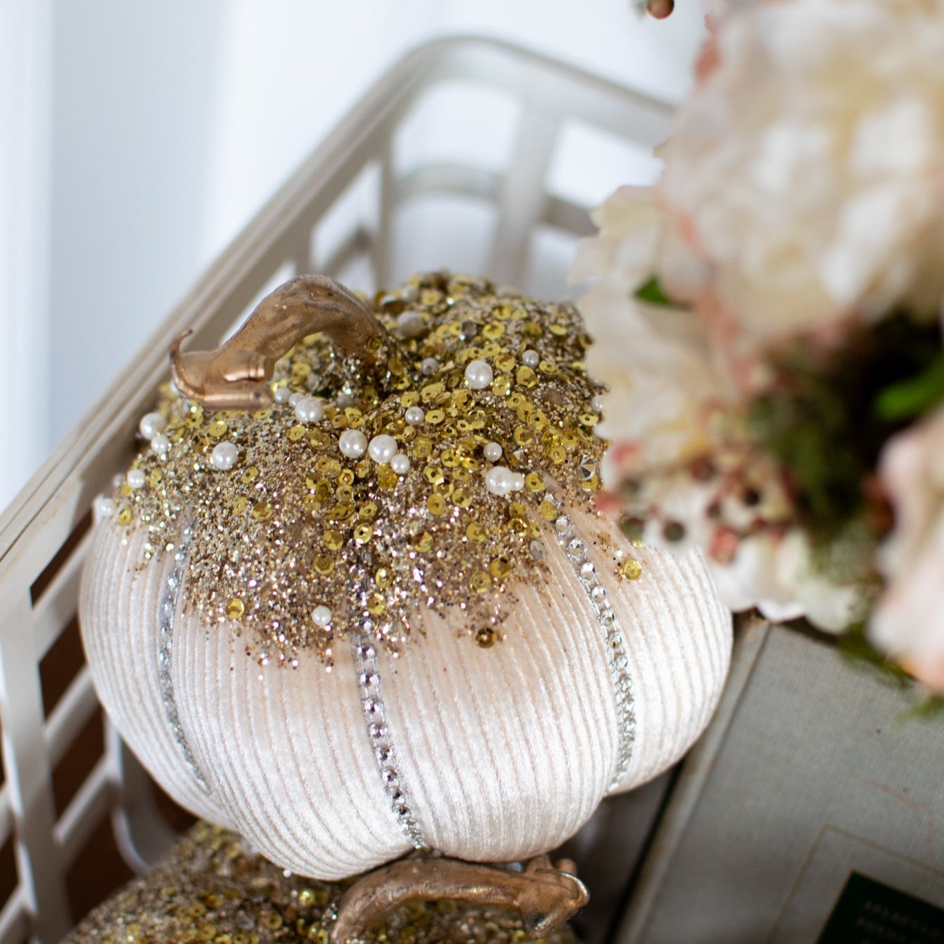 Bejeweled Champagne Pumpkins