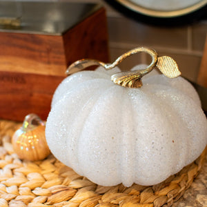 Sparkling Pebbled Glass Pumpkins - Blown Glass