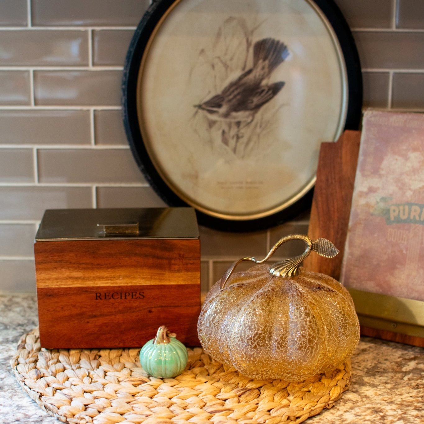 Sparkling Pebbled Glass Pumpkins - Blown Glass