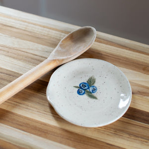 Newfoundland Blueberry Bunch - Spoon Rest - Handmade Pottery