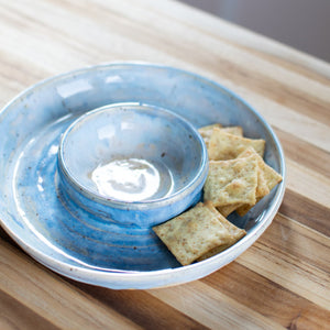 Sea Breeze Petite Crackers & Dip Plate