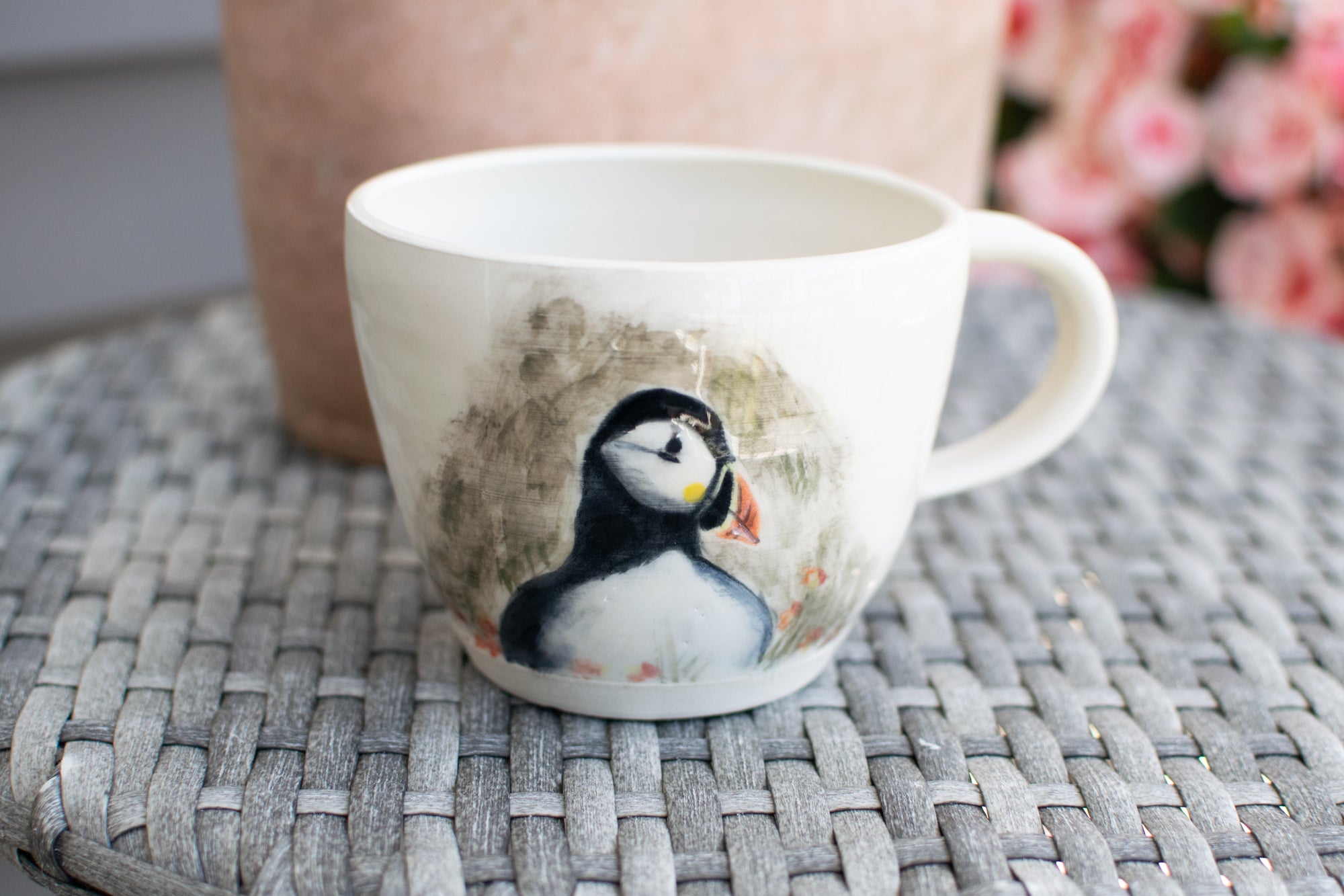 Clifftop Lookout – Atlantic Puffin Mug - Handcrafted Pottery