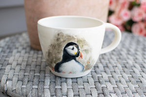 Clifftop Lookout – Atlantic Puffin Mug - Handcrafted Pottery