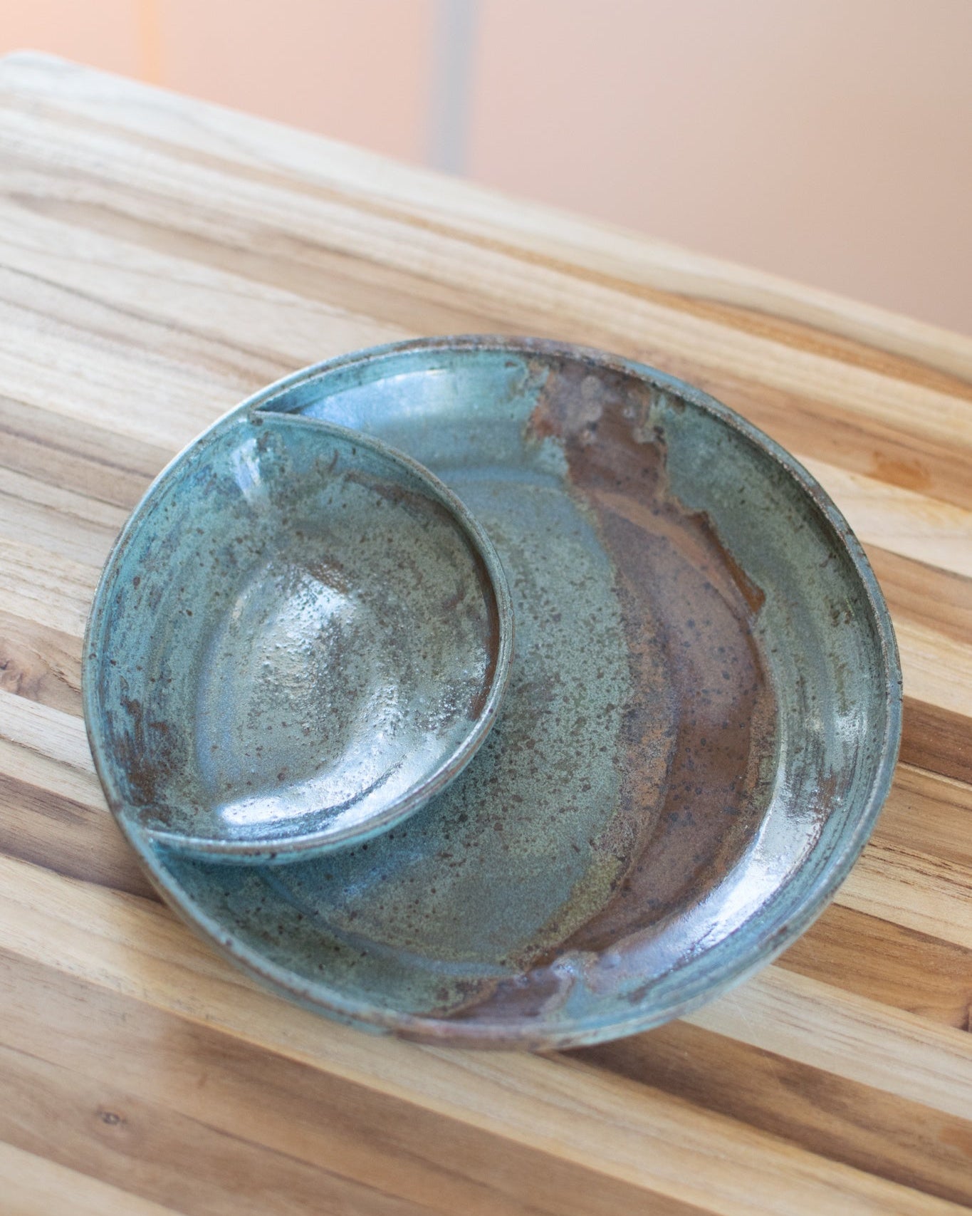 Old World Divided Rustic Serving Dish - Handcrafted Pottery