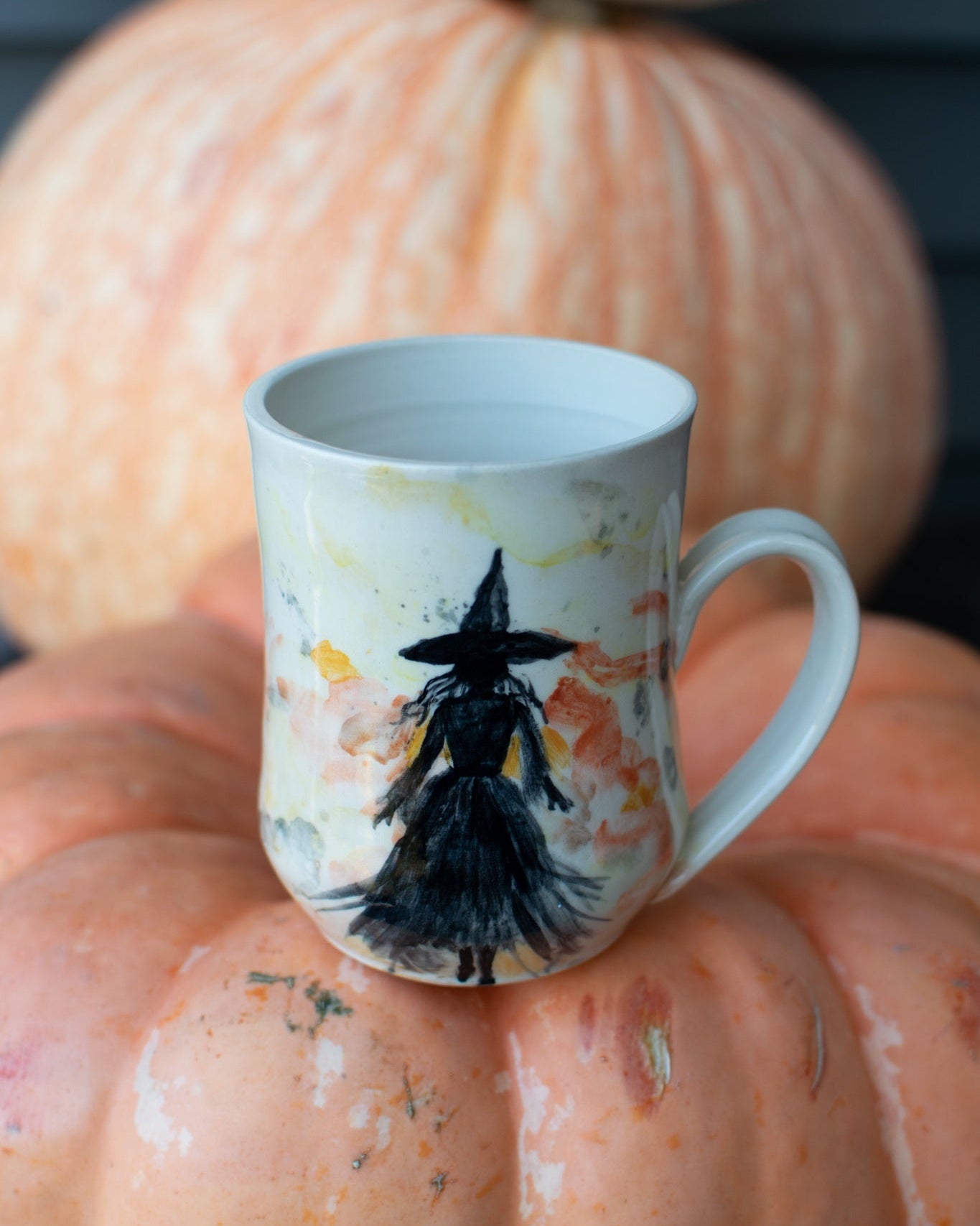 Into the Emberveil – Witch’s Silhouette Pottery Mug
