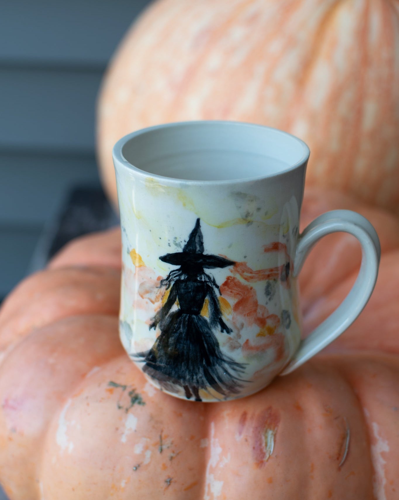 Into the Emberveil – Witch’s Silhouette Pottery Mug