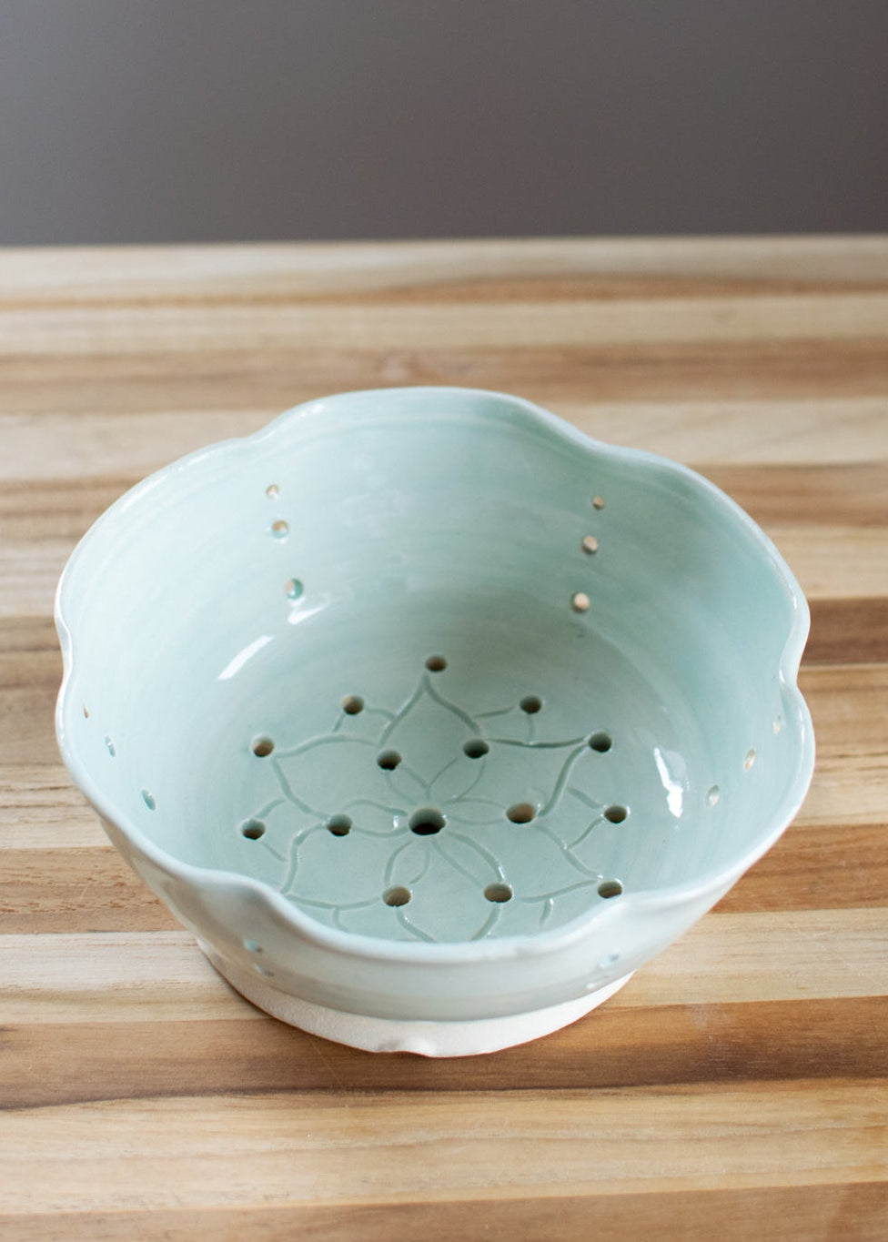Light Blue Lotus - Berry Bowl -  Handcrafted Pottery