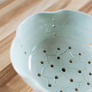 Light Blue Lotus - Berry Bowl -  Handcrafted Pottery