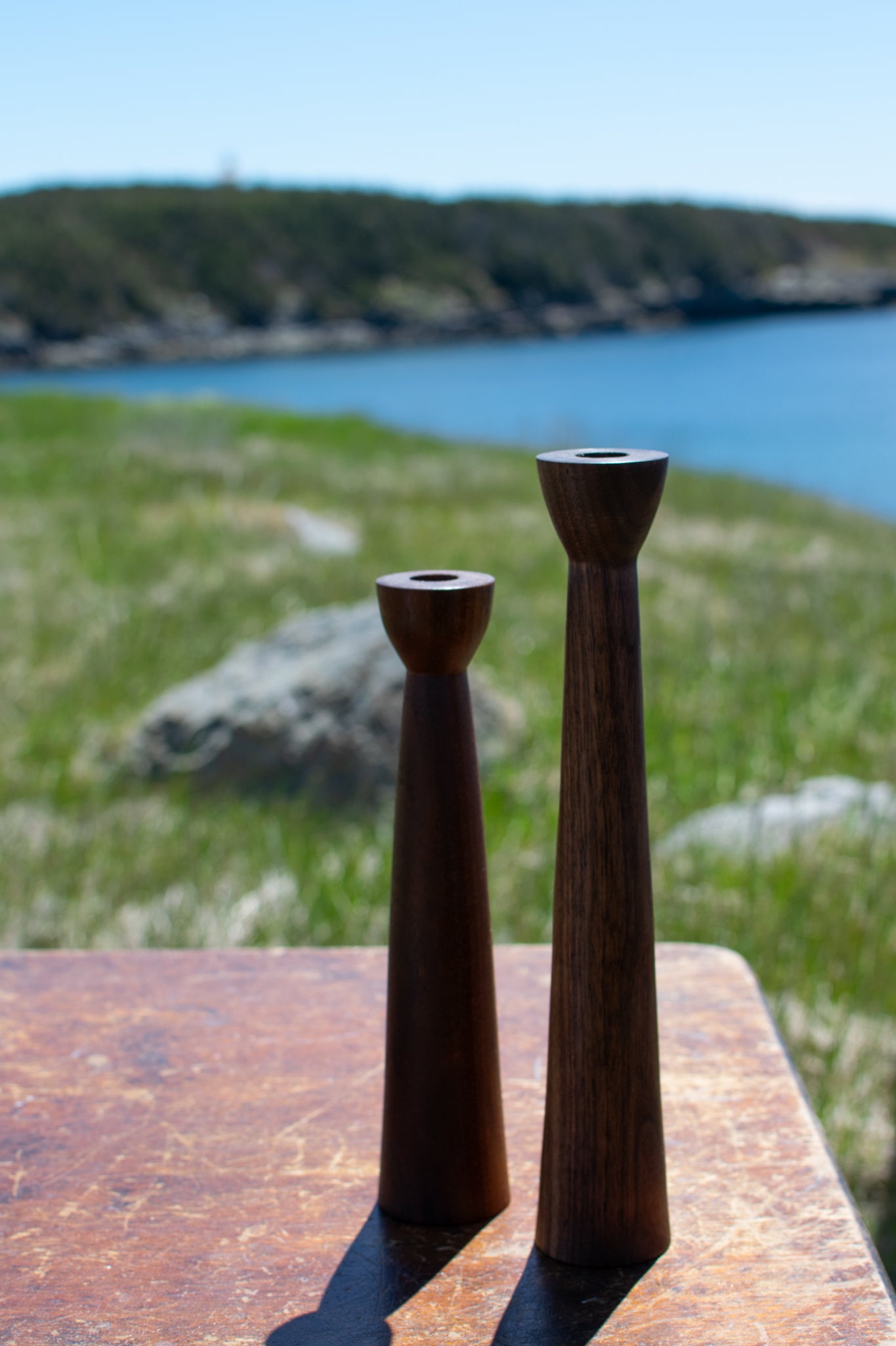 Walnut Candlestick Set