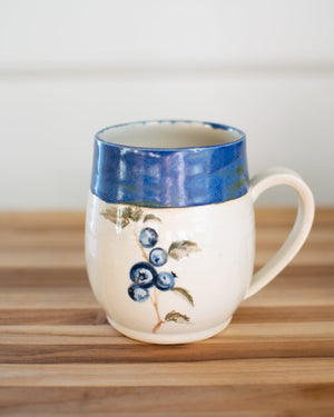 'Beautiful-in-Blue' Newfoundland Blueberry Pottery Mug