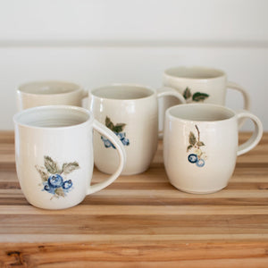 Mornings on Blueberry Hill Collection - Handcrafted Pottery Mugs
