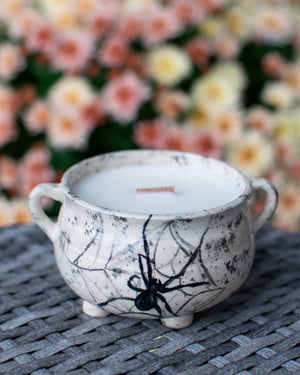 The Widow's Cauldron - Pottery Cauldron Candle
