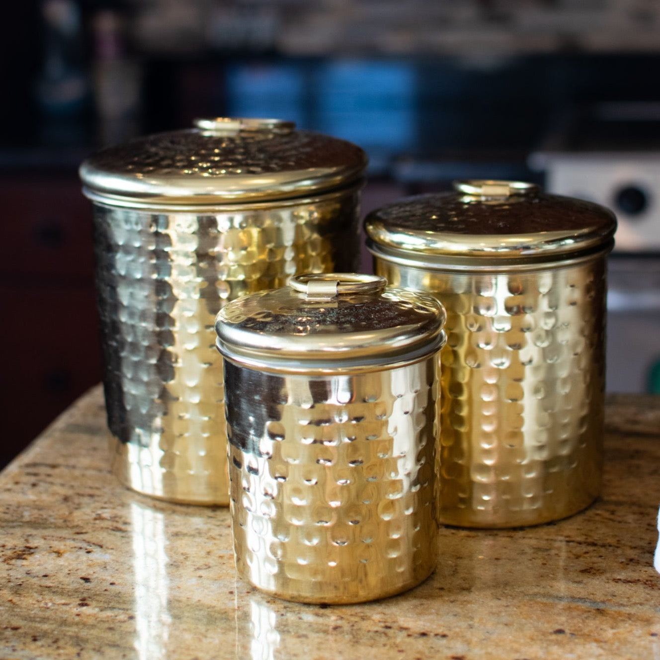 Gold Marigold Canisters - Set of 3