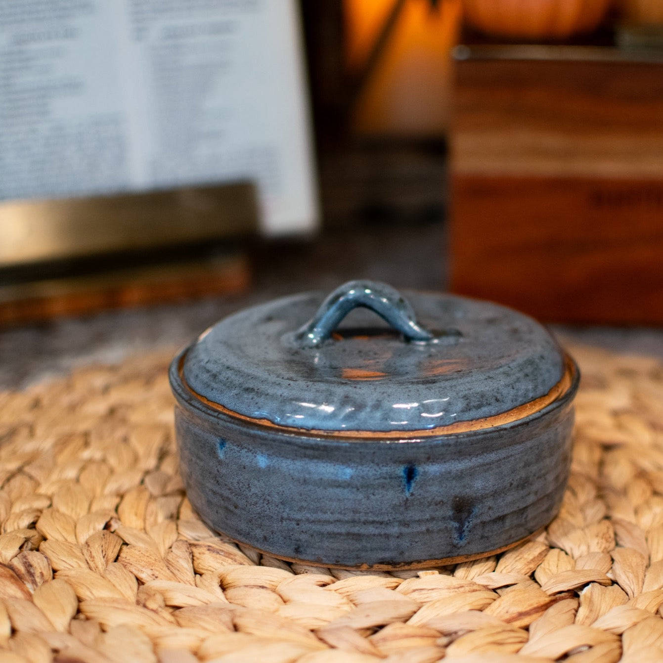 Lidded Brie Baker - Denim