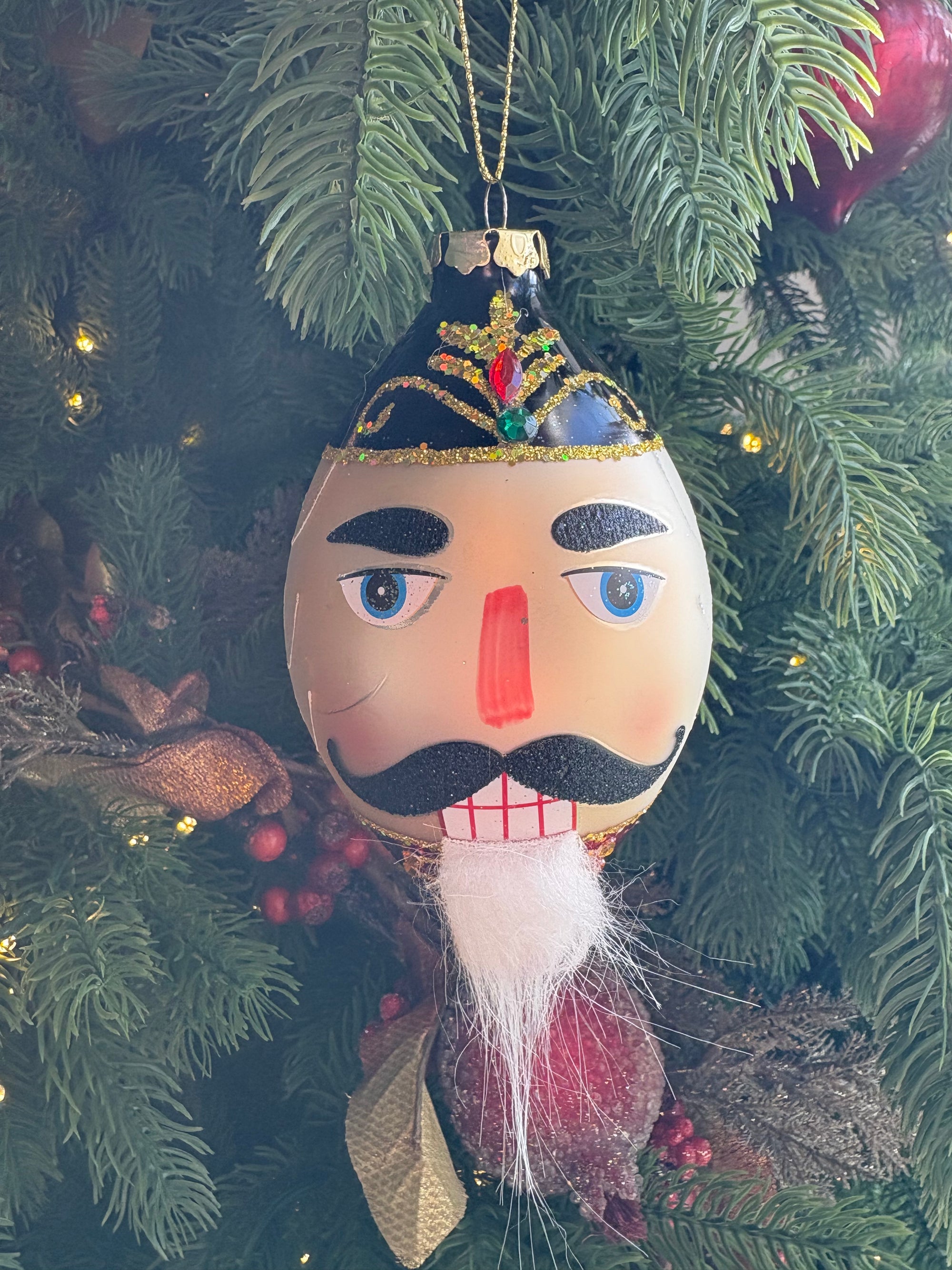 Regal Nutcracker King Glass Ornament